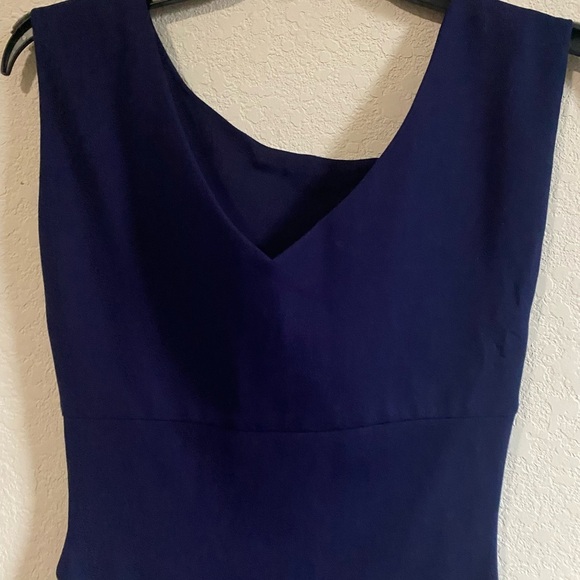 Diane von Furstenberg Jori Ruched Sheath Navy Blue Office Siren Feminine Dress 4 - Picture 13 of 14